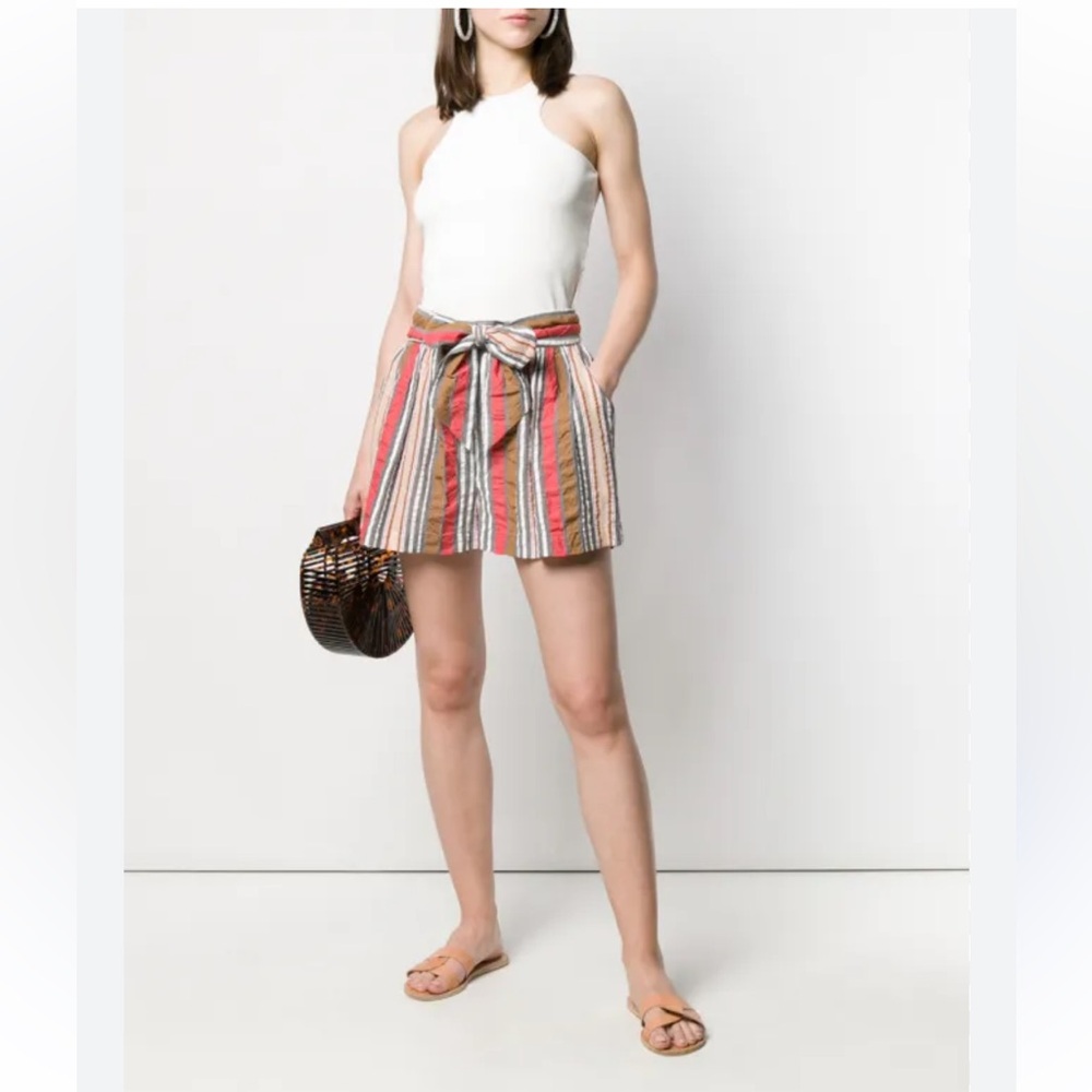 Ulla Johnson Martim Red‎ Green shorts Tie Front